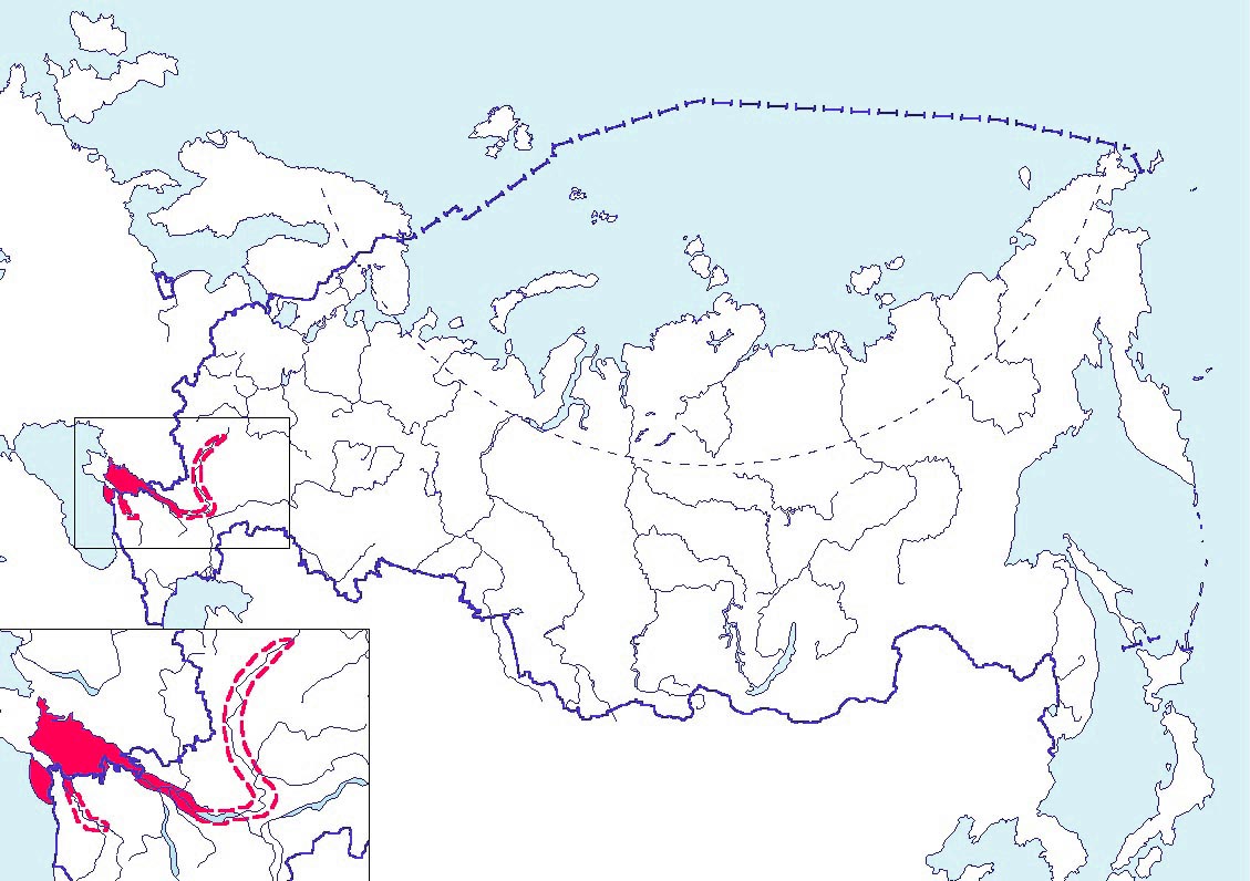 Белуга азовская карта ареала