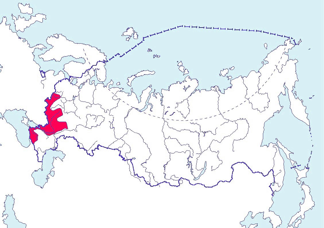 Минога украинская карта ареала
