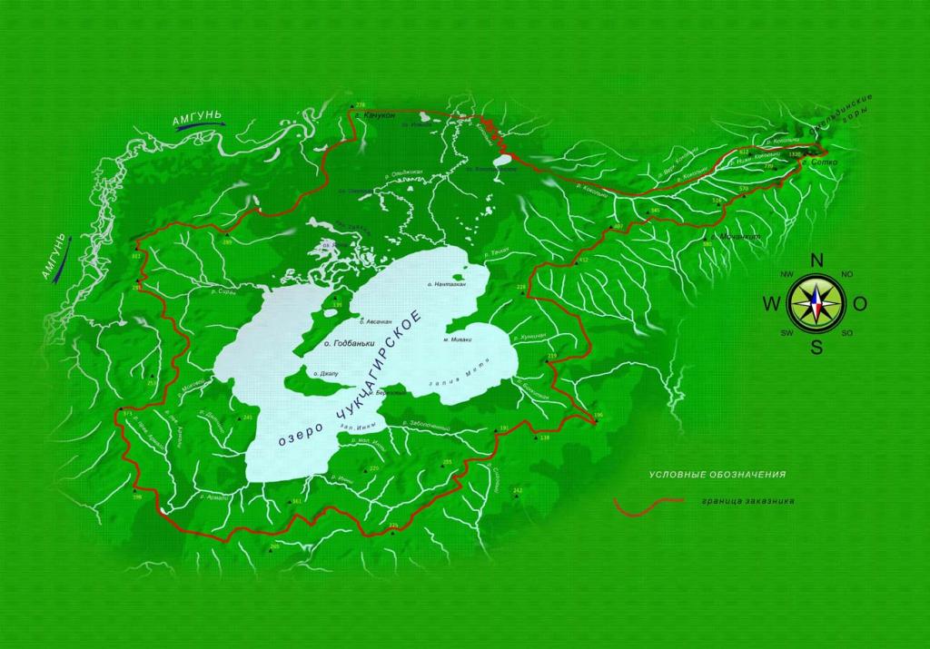 Карта Чукчагирского озера