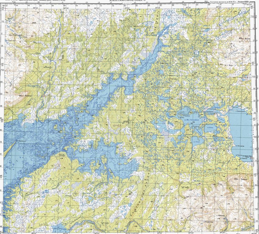 Карта Хантайского озера