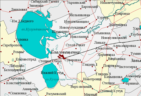Карта озера Кулундинское