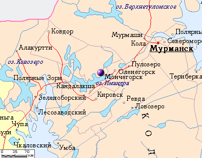 Карта озера Имандра