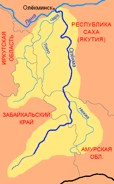 река Олёкма карта