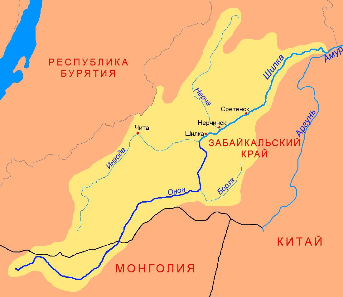 Карта реки Онон