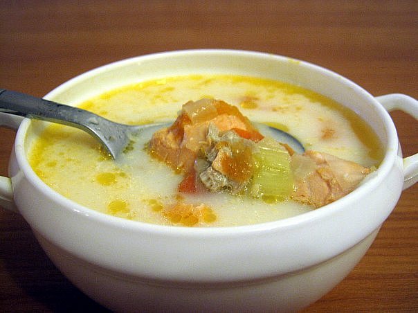 Фотография «Сливочного супа с рыбой и картофелем»